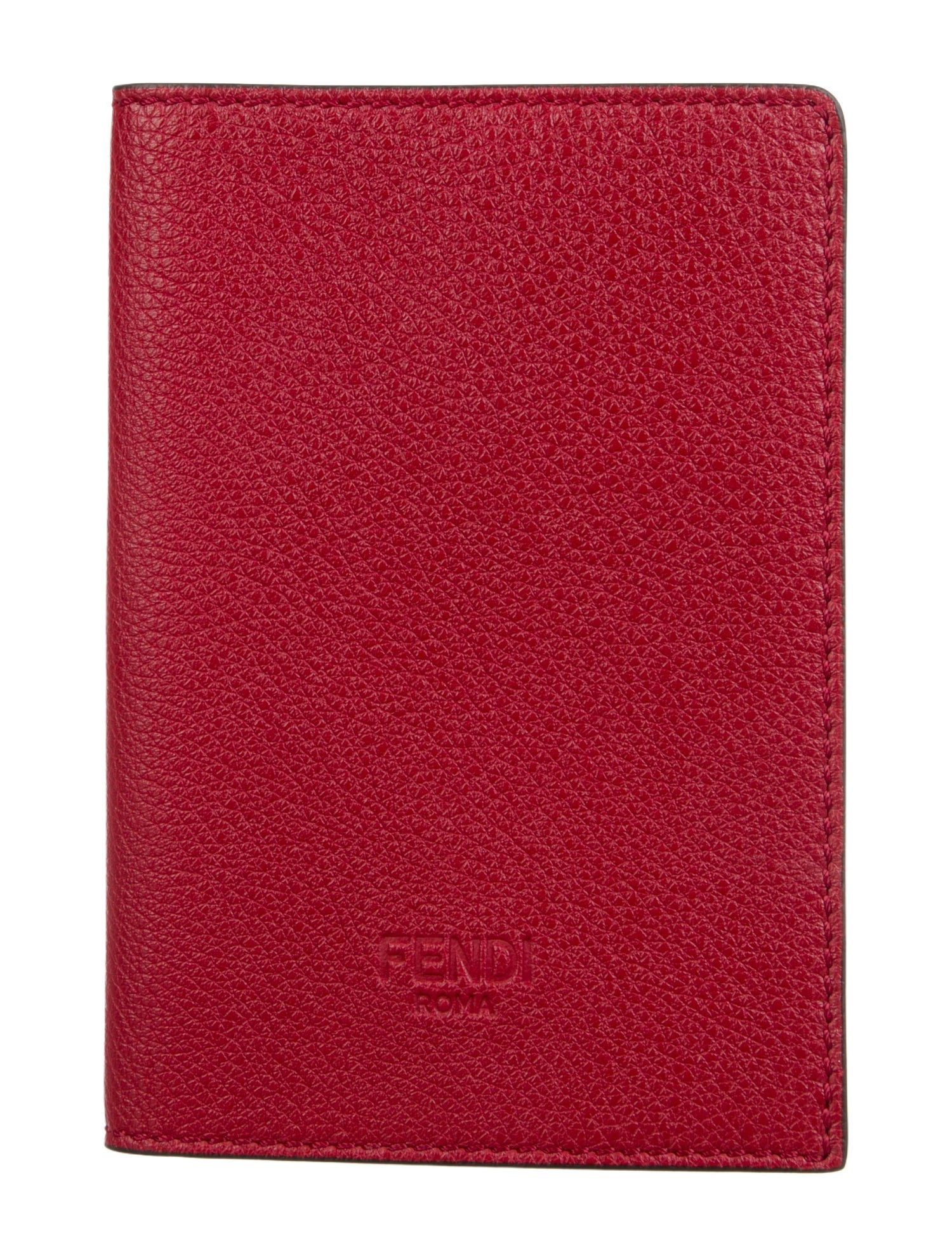 Fendi Red Leather Passport Case