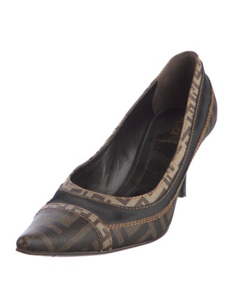 Fendi Zucca FF Logo Canvas Pumps