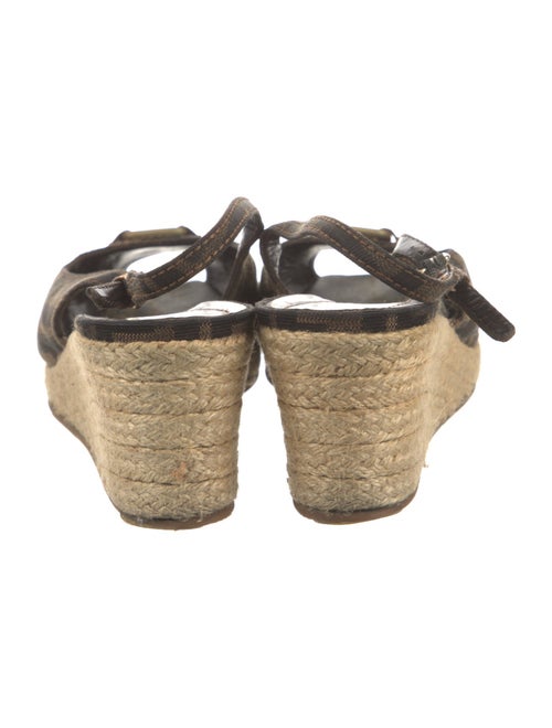 Fendi Canvas Printed Slingback Pumps