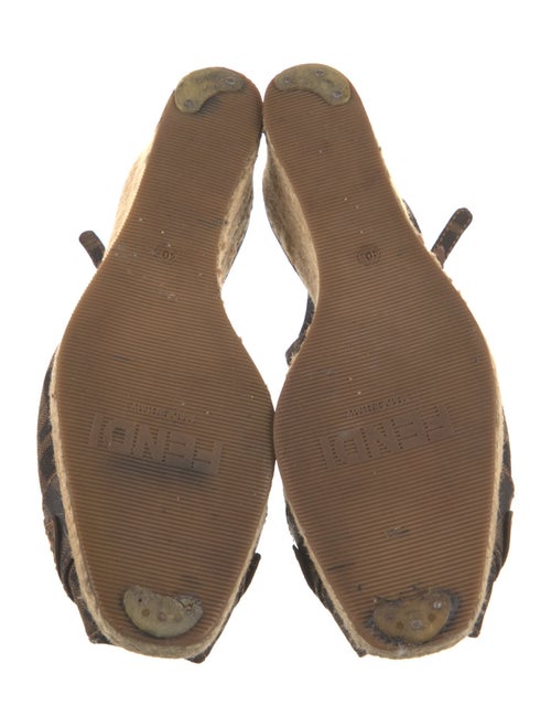 Fendi Canvas Printed Slingback Pumps