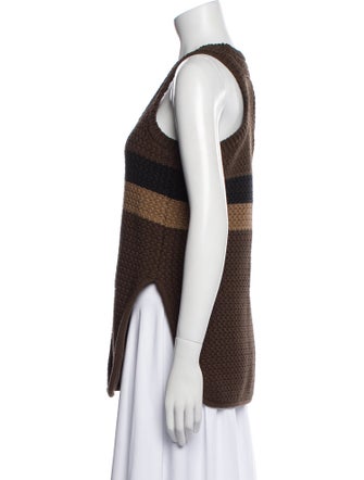 Fendi Striped Scoop Neck Top