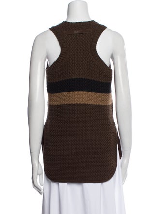 Fendi Striped Scoop Neck Top
