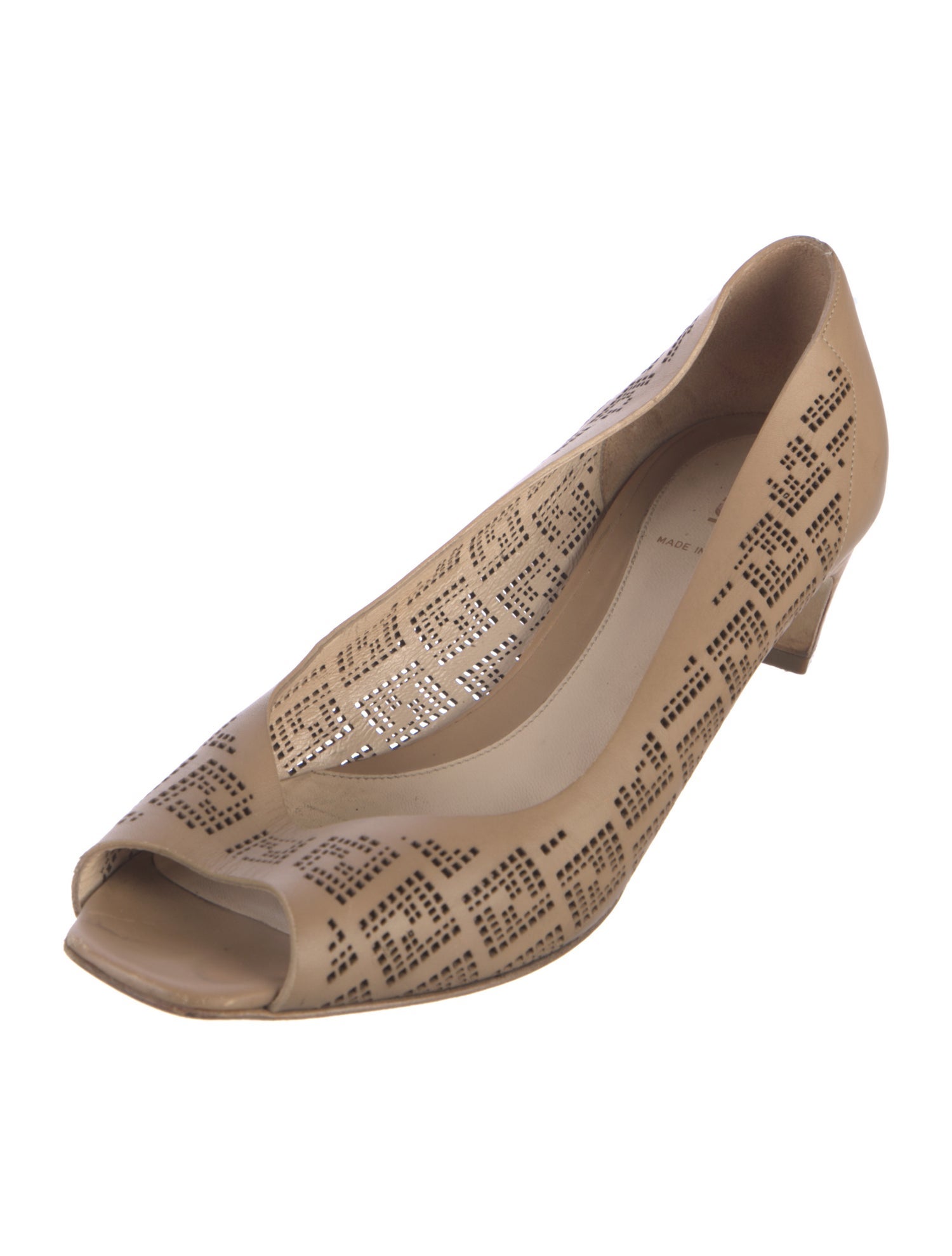 Fendi Zucca FF Logo Leather Pumps