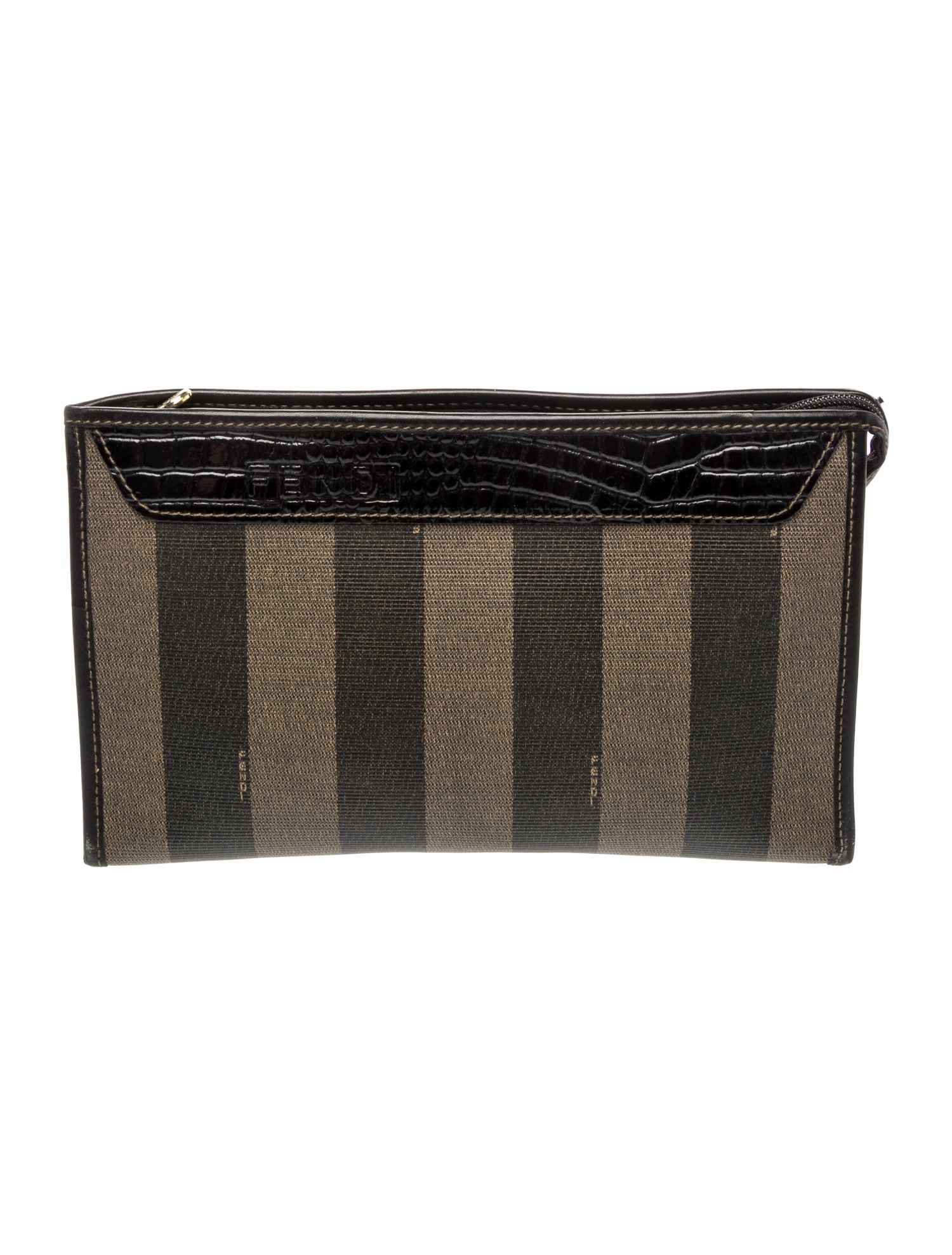 Fendi Pequin Clutch Vintage