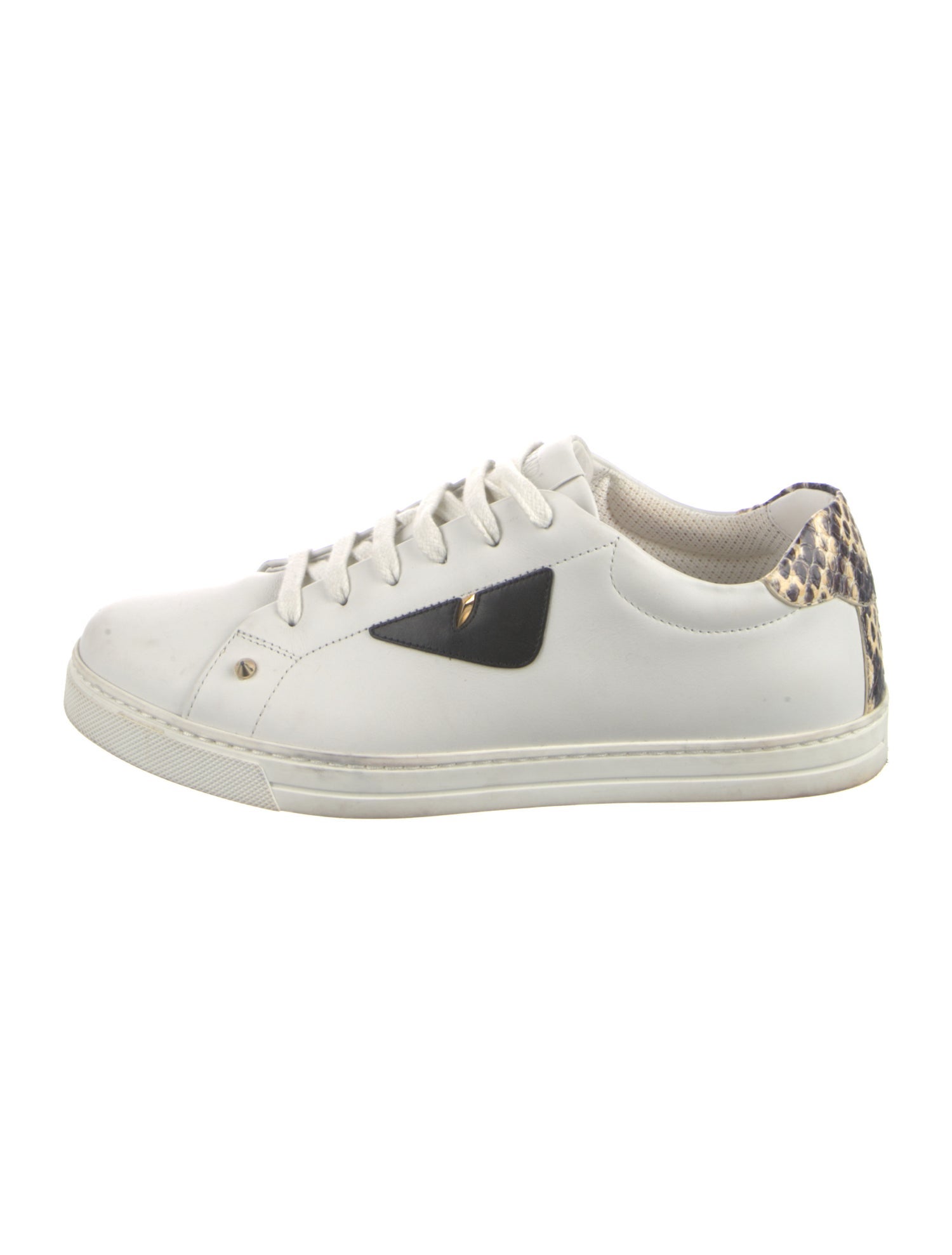 Fendi Monsters Motif Leather Sneakers