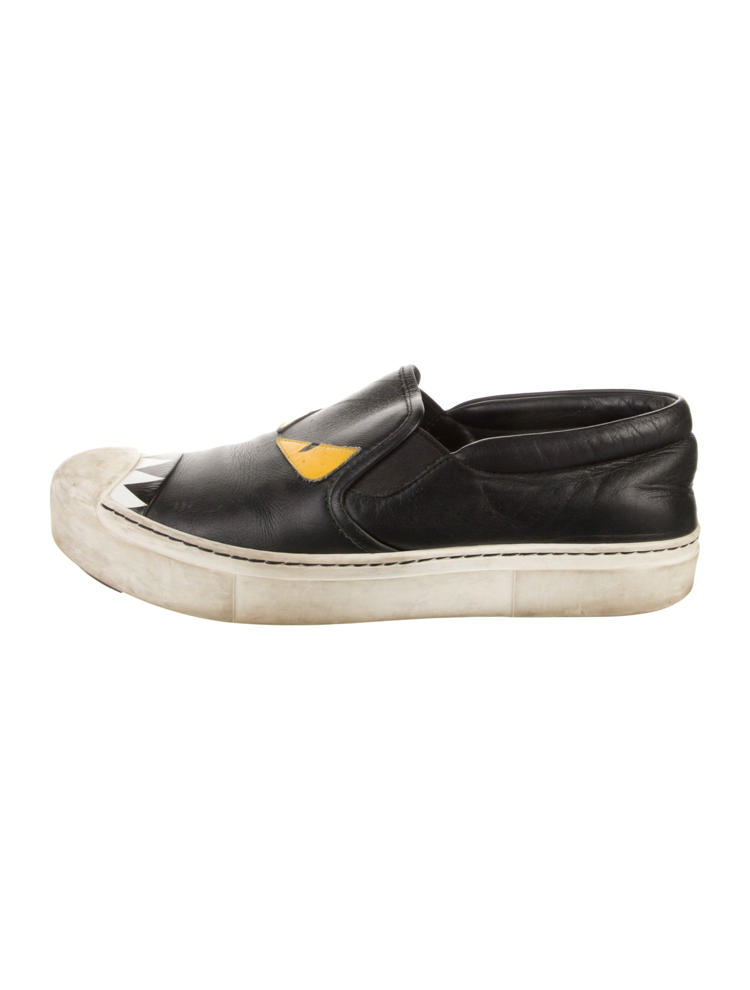 Fendi Monsters Motif Leather Espadrilles