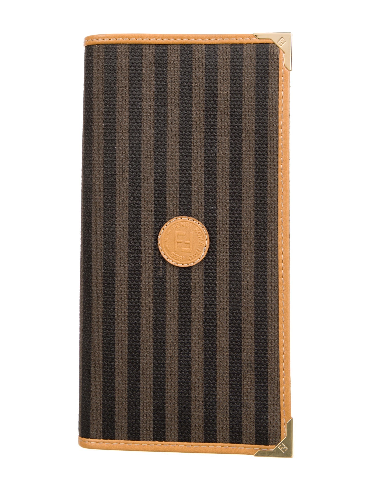 Fendi Vintage Pequin Pattern Bifold Wallet