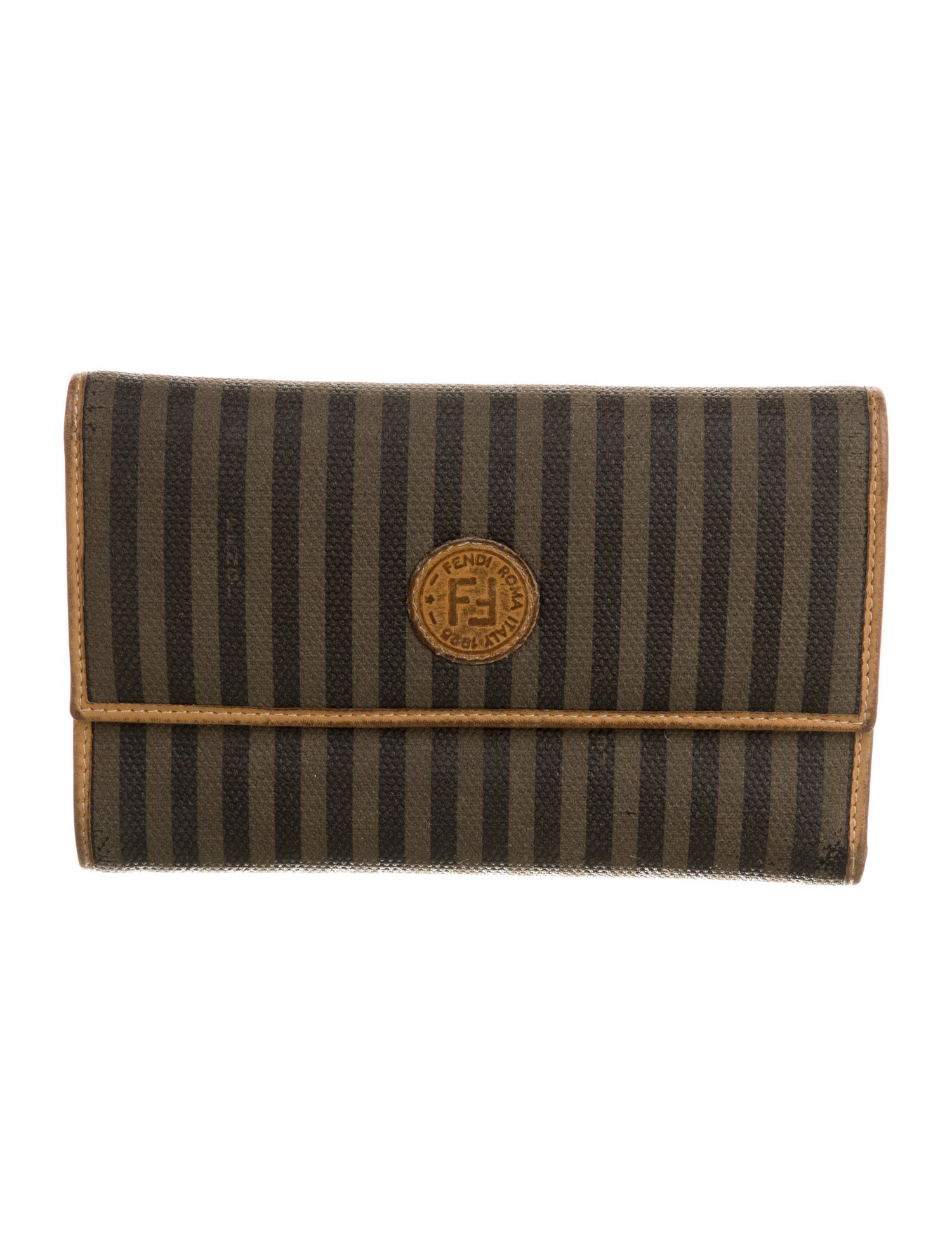 Fendi Vintage Pequin Pattern Wallet