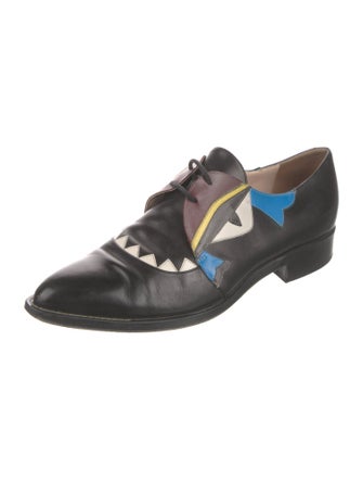 Fendi Monsters Motif Leather Oxfords