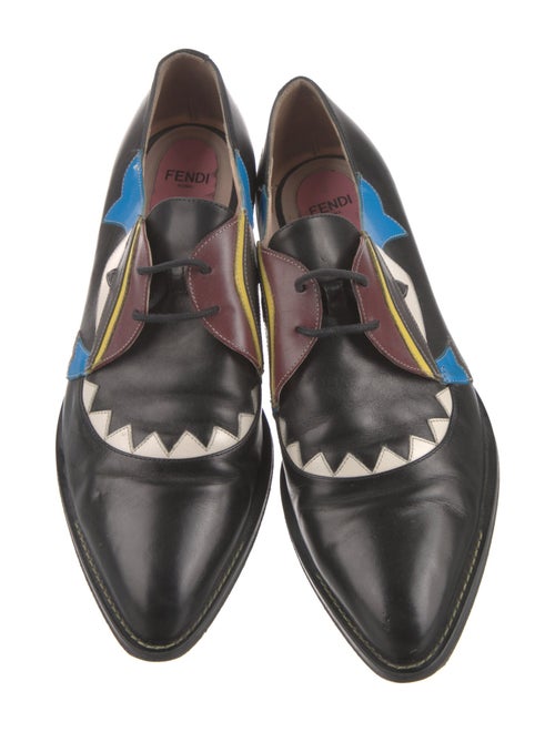 Fendi Monsters Motif Leather Oxfords