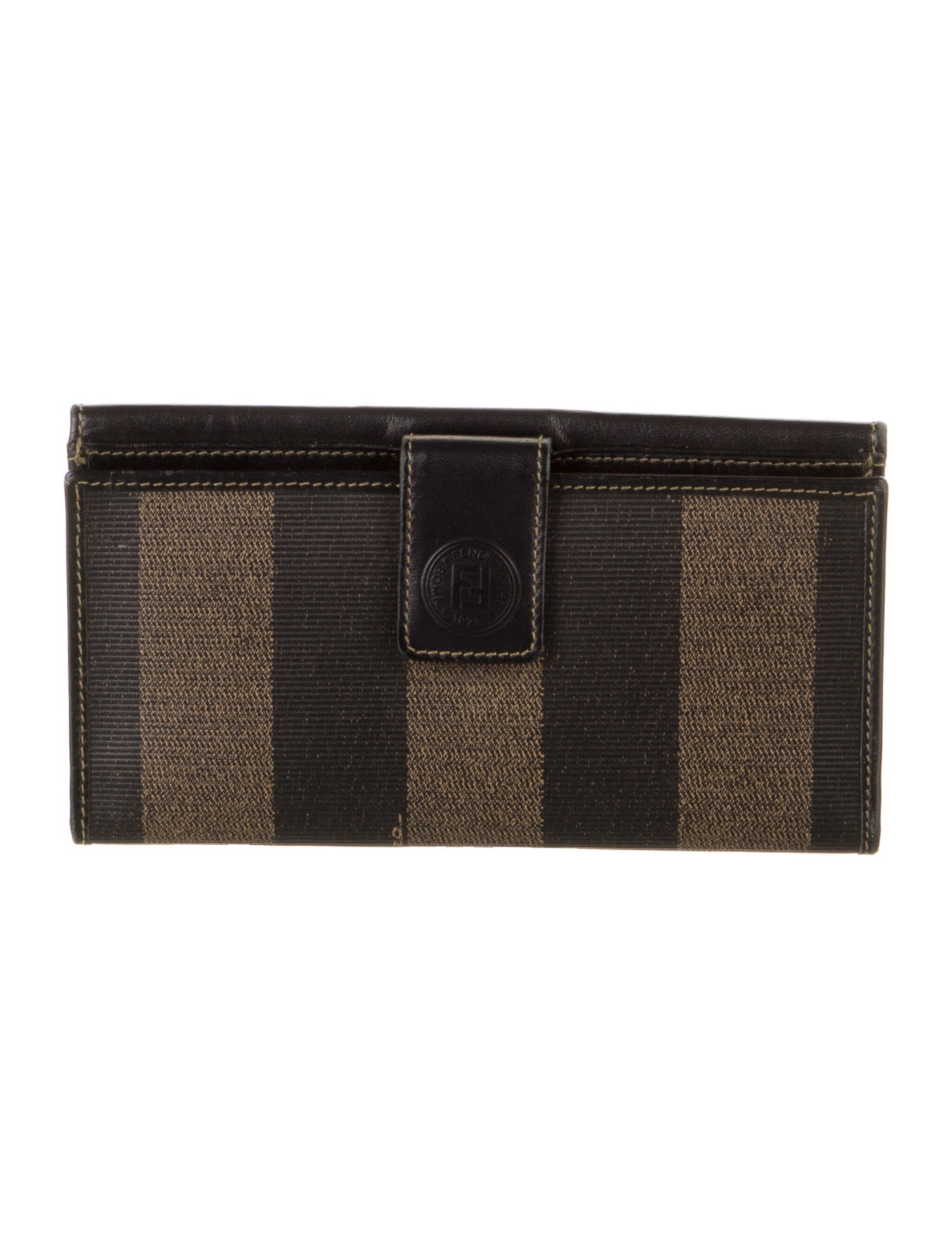 Fendi Vintage Pequin Pattern Continental Wallet