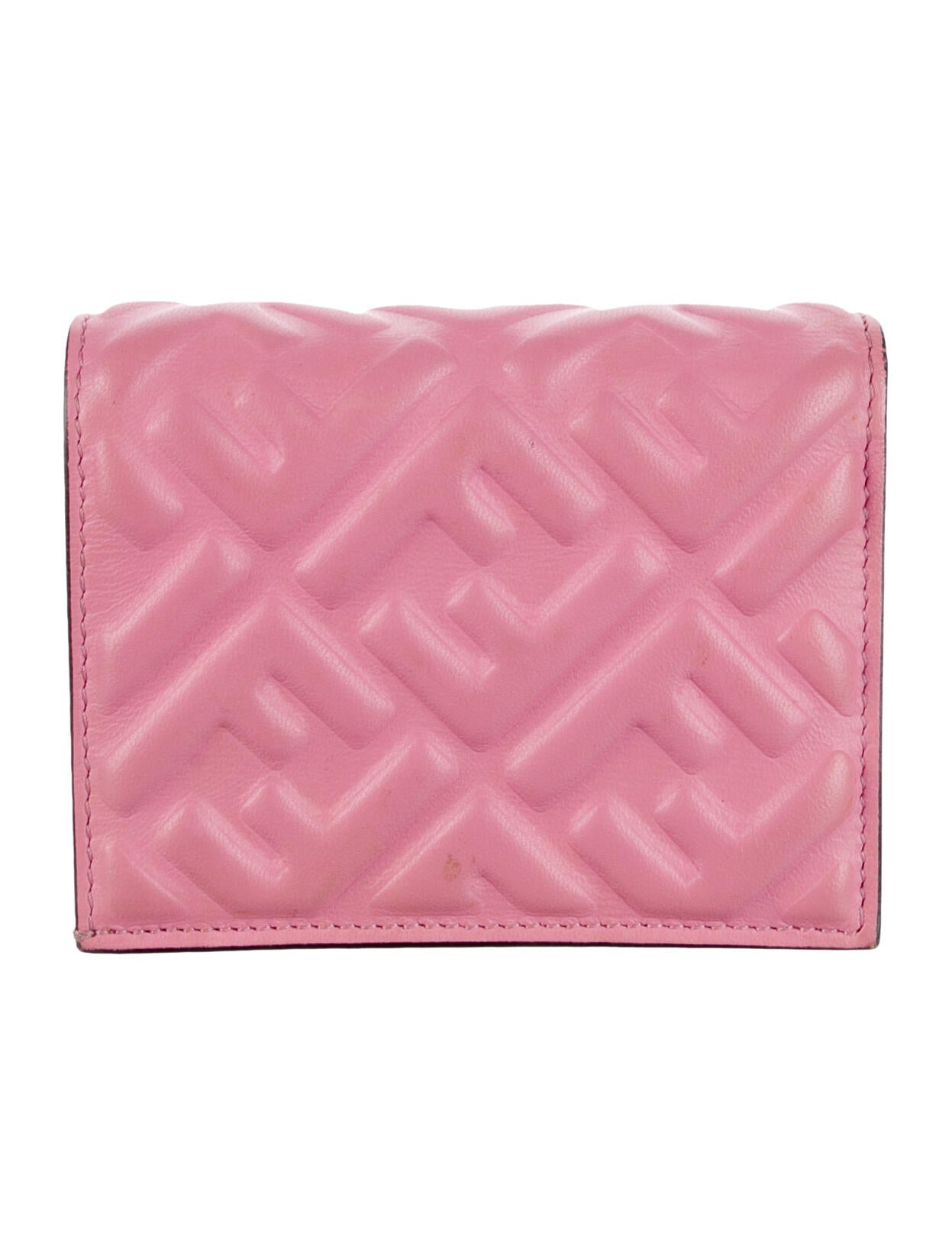 Fendi Zucca FF Logo Leather Compact Wallet