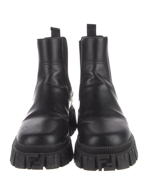 Fendi Zucca FF Logo Leather Chelsea Boots