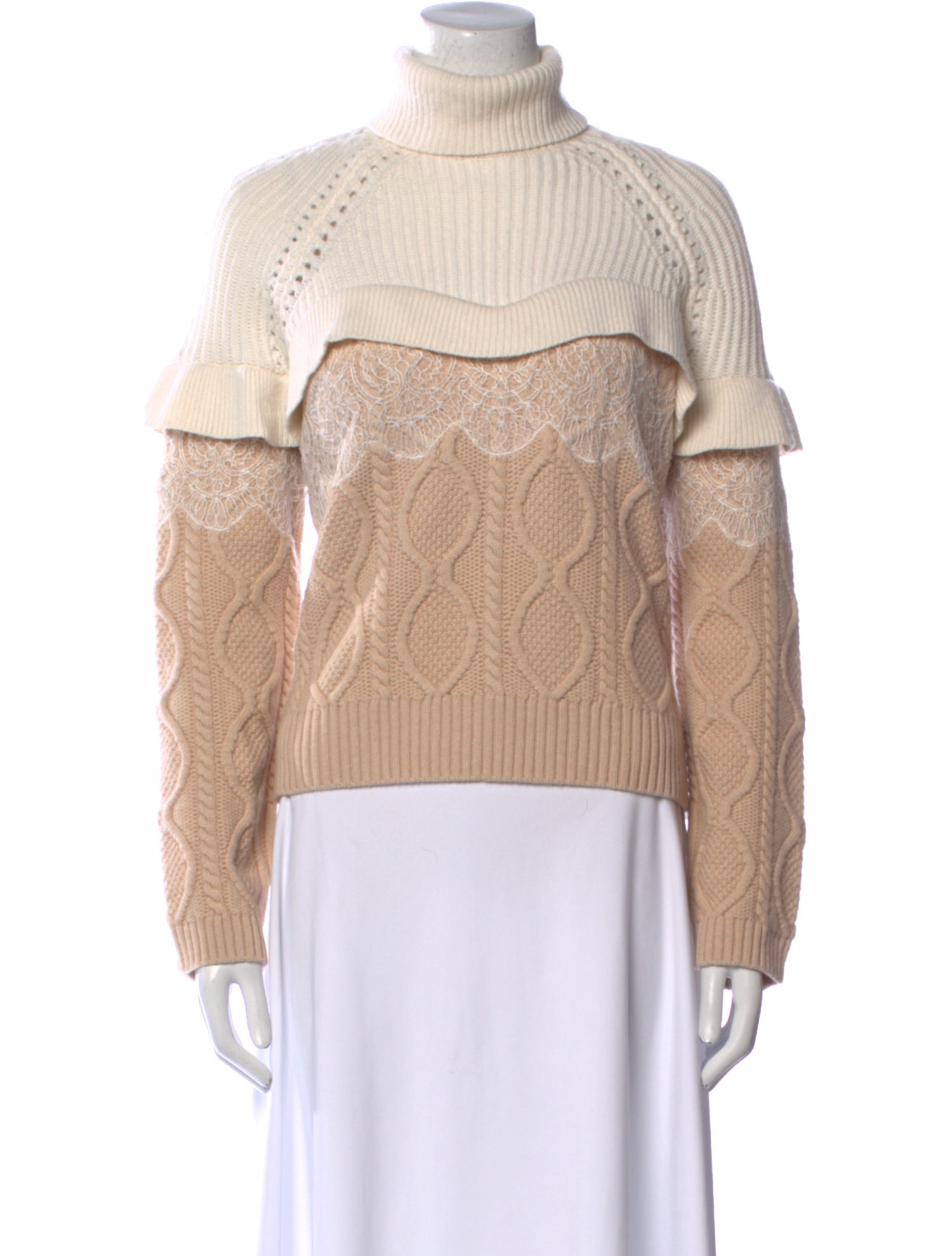 Fendi Wool Colorblock Pattern Sweater