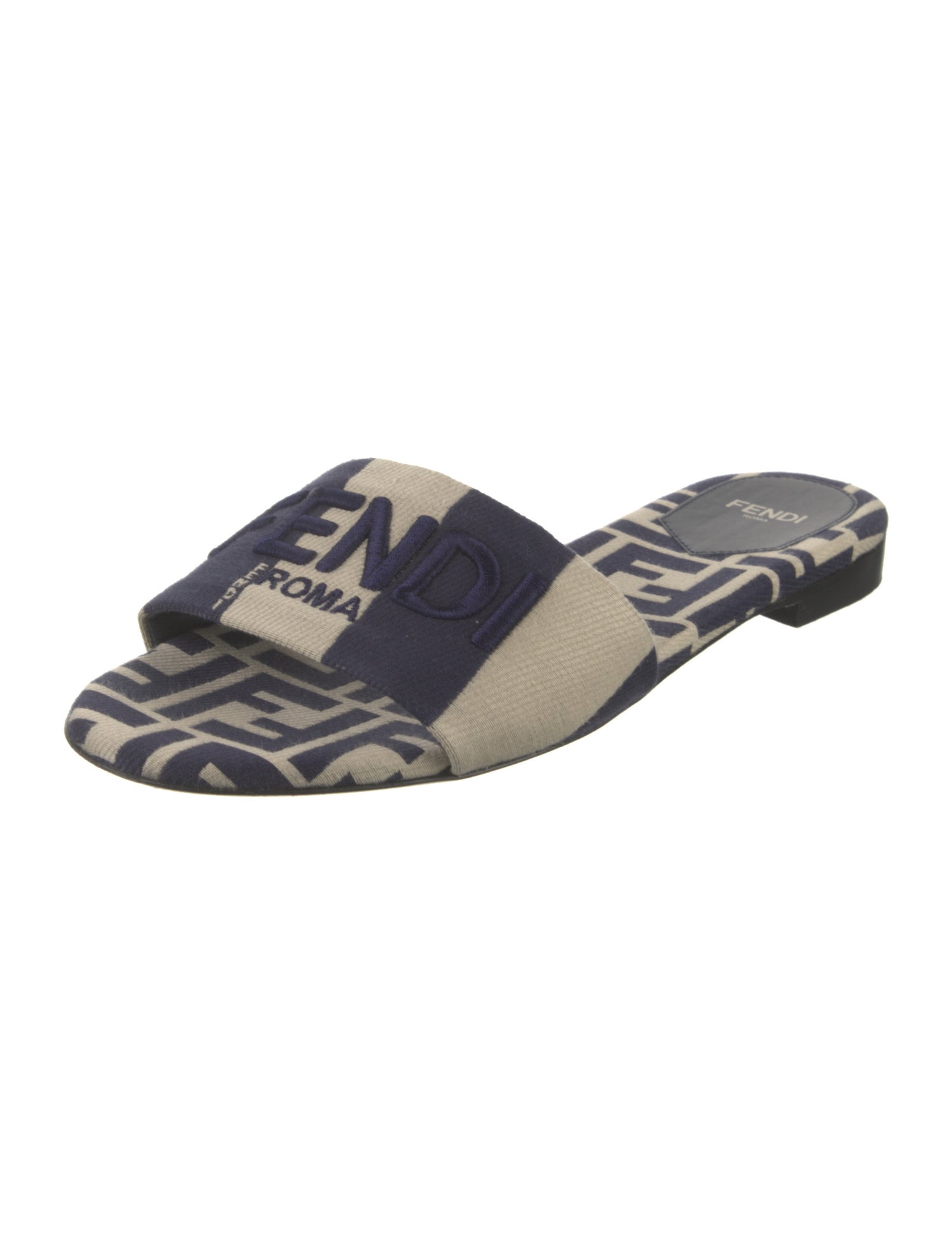 Fendi Zucca FF Logo Printed Slides