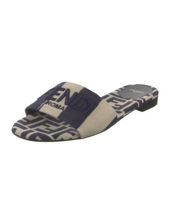 Fendi Zucca FF Logo Printed Slides