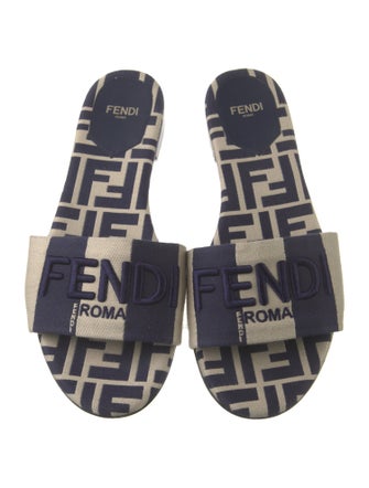 Fendi Zucca FF Logo Printed Slides