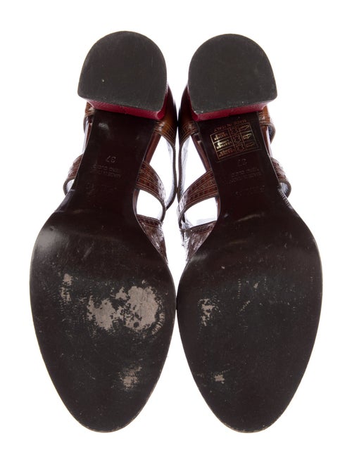 Fendi Leather Colorblock Pattern T-Strap Pumps