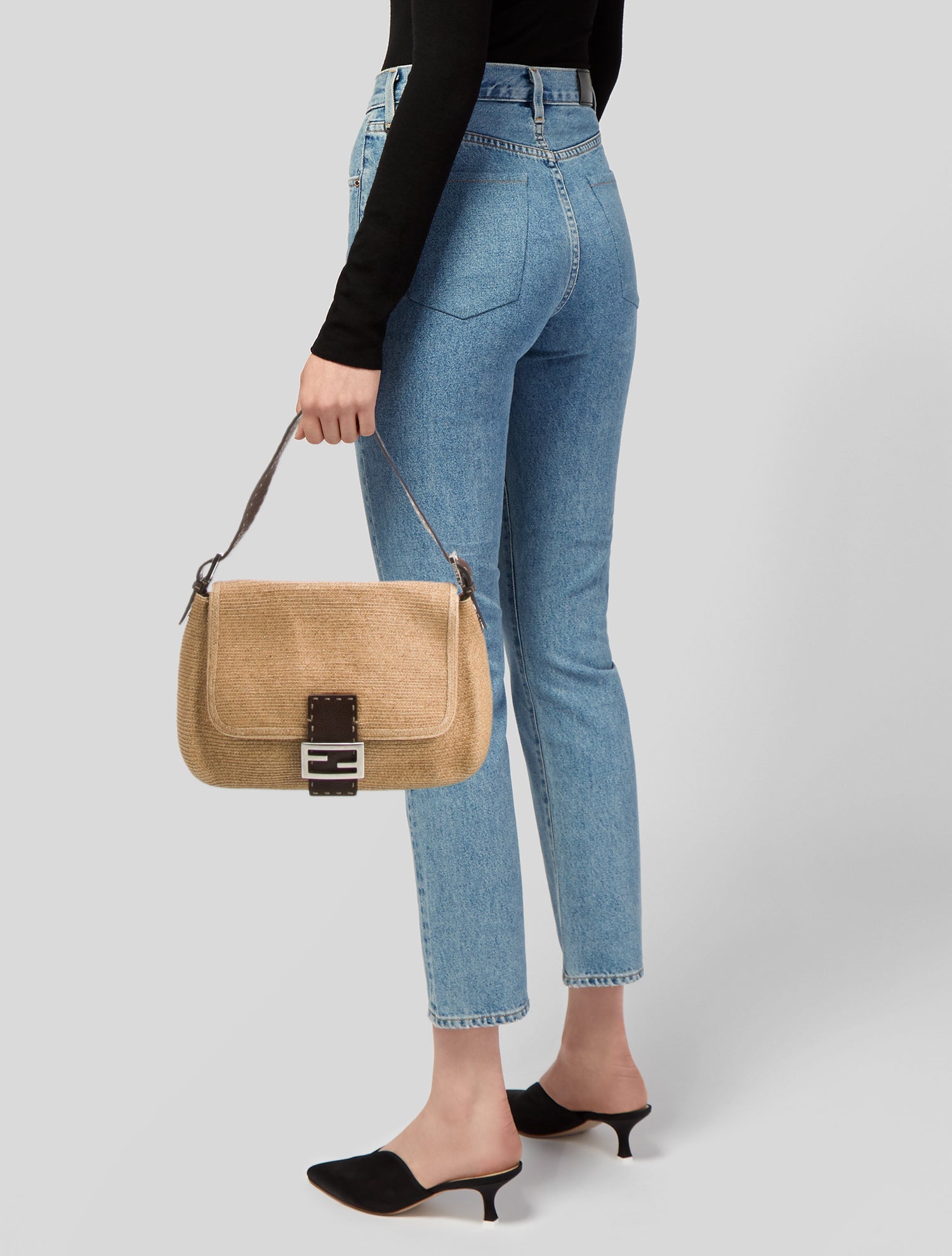 Fendi Raffia Baguette