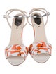 Fendi Leather Colorblock Pattern Sandals