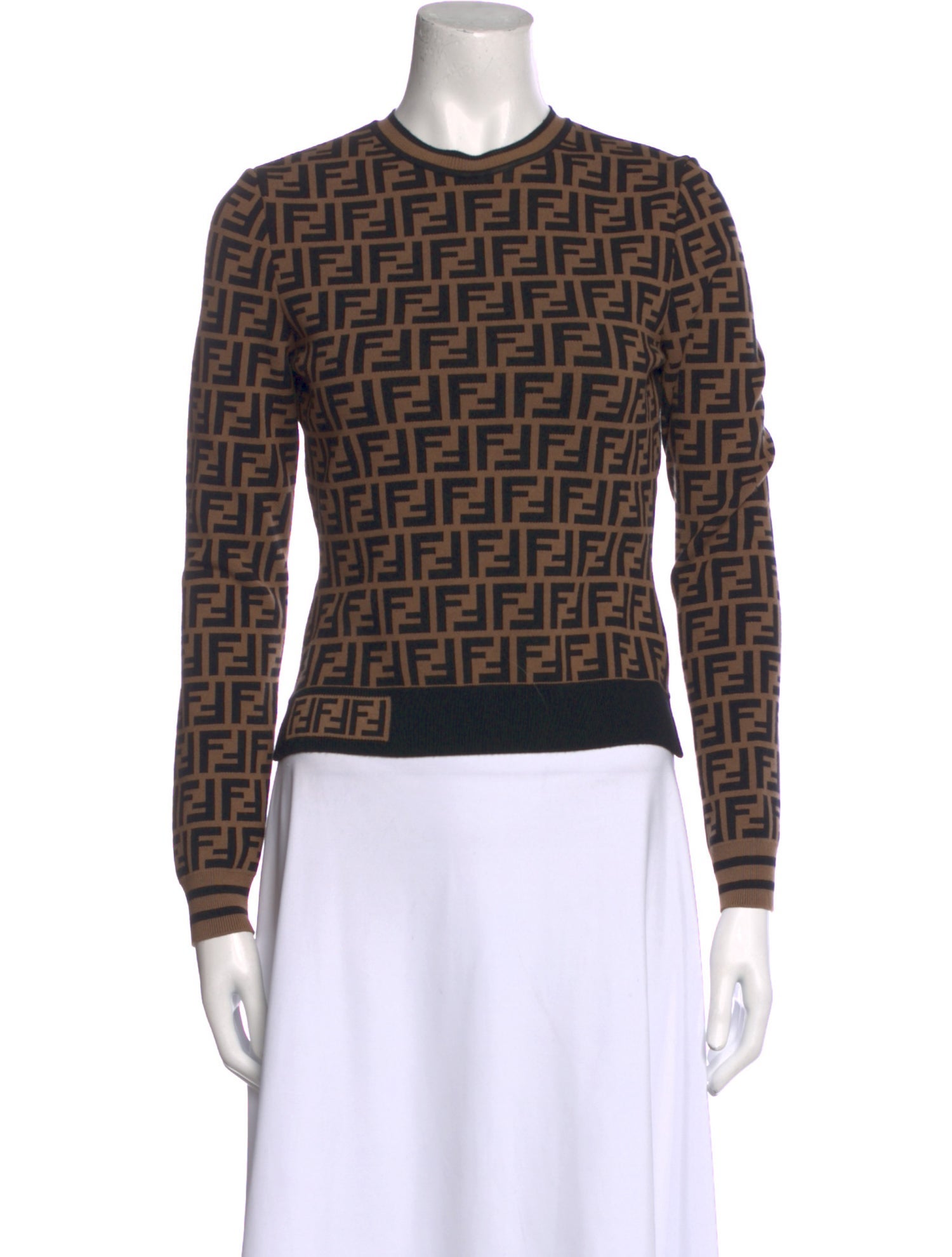 Fendi Printed Crew Neck Sweater