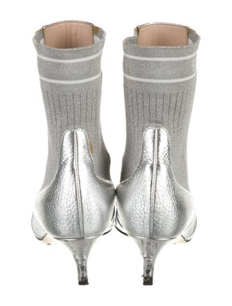 Fendi Leather Graphic Print Sock Boots