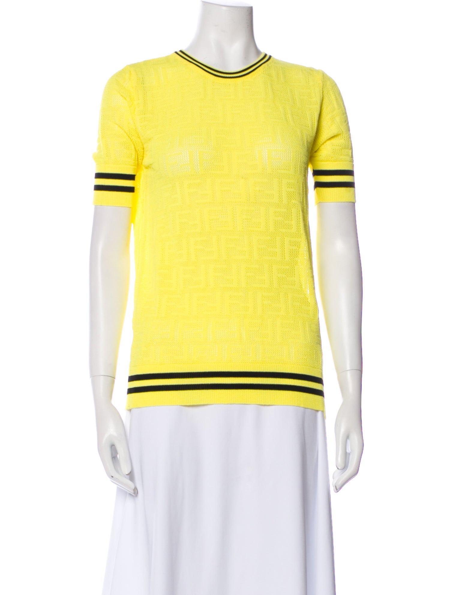 Fendi Striped Crew Neck Top