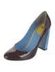 Fendi Patent Leather Colorblock Pattern Pumps