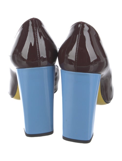 Fendi Patent Leather Colorblock Pattern Pumps