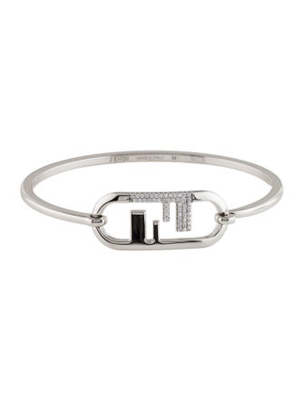 Fendi CZ O'Lock Bangle Bracelet