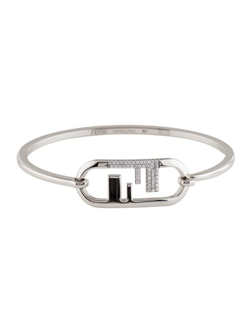 Fendi CZ O'Lock Bangle Bracelet