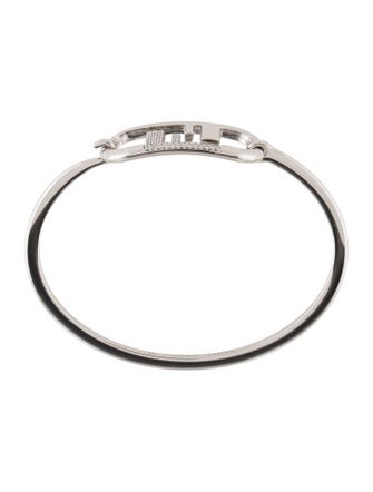 Fendi CZ O'Lock Bangle Bracelet