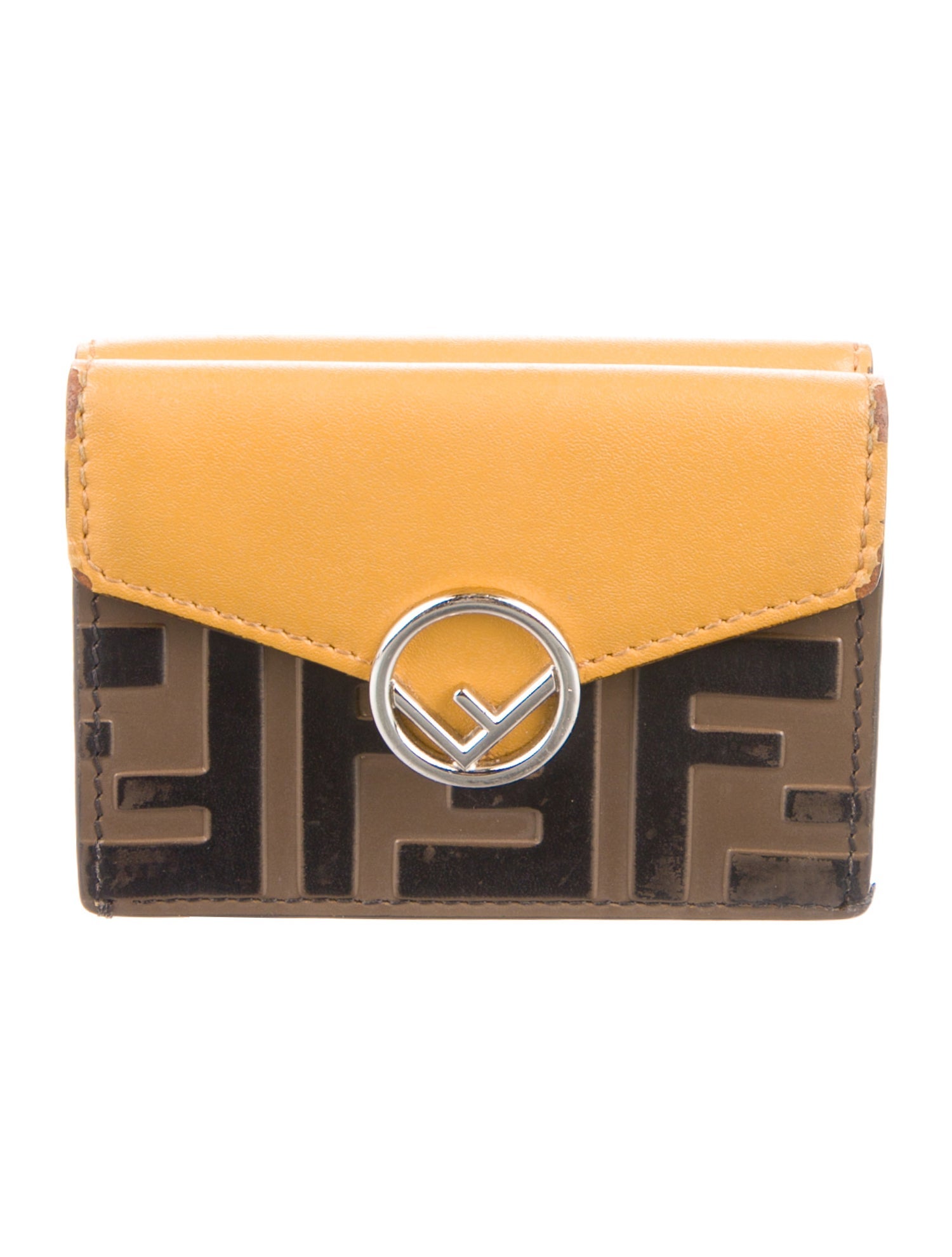 Fendi 2019 Zucca FF Logo Compact Wallet
