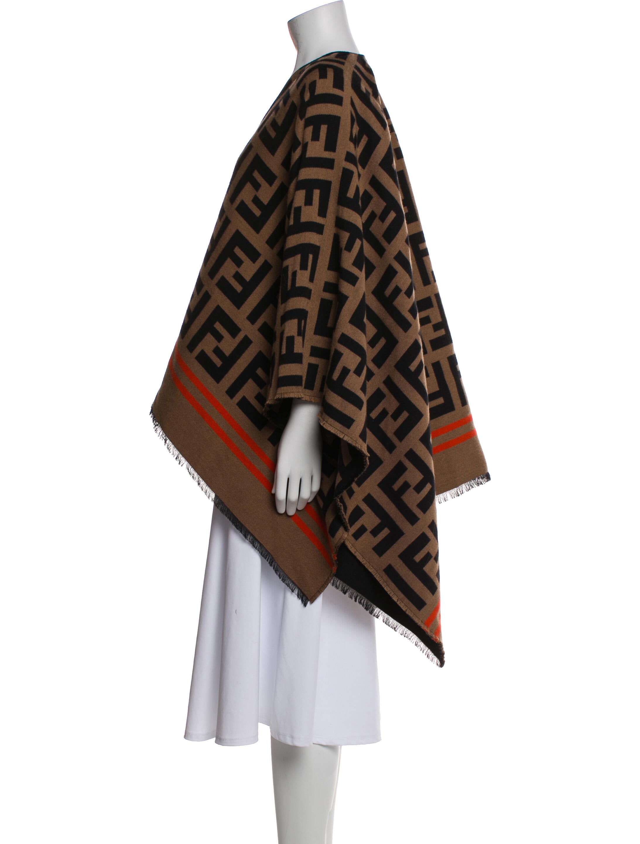Fendi Wool Zucca FF Logo Shawl