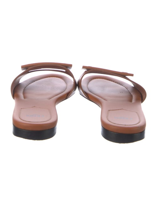 Fendi Zucca FF Logo Leather Slides