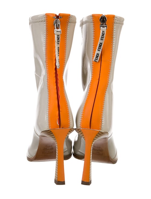 Fendi Patent Leather Colorblock Pattern Boots