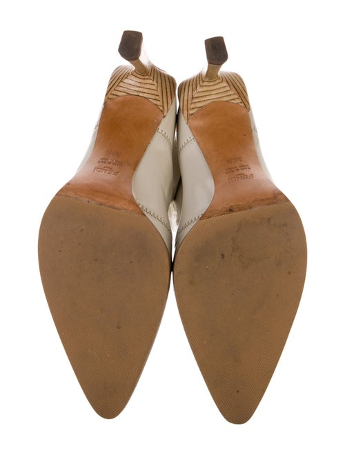 Fendi Patent Leather Colorblock Pattern Boots