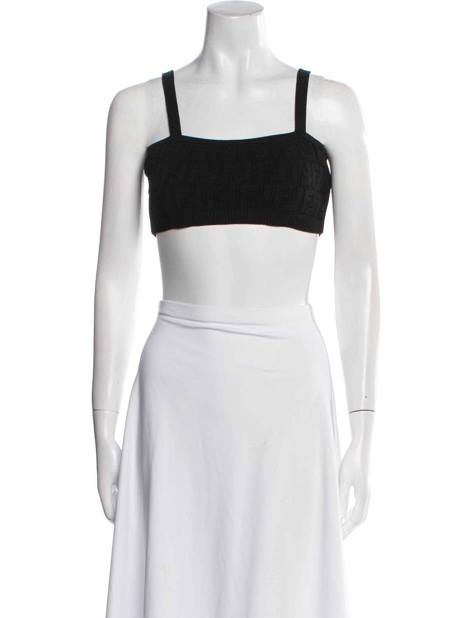Fendi Square Neckline Sleeveless Crop Top