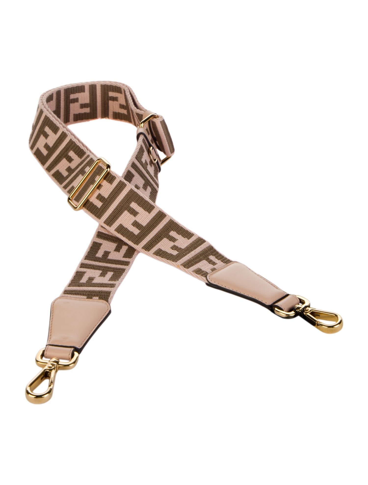 Fendi Fendi Jacquard Ribbon Vitello King FF Adjustable Strap