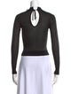 Fendi Mock Neck Long Sleeve Crop Top