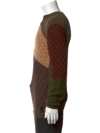 Fendi Colorblock Pattern Crew Neck Pullover