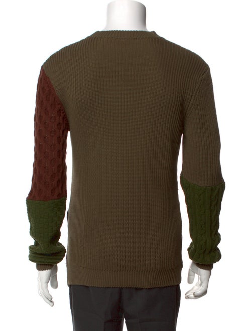 Fendi Colorblock Pattern Crew Neck Pullover