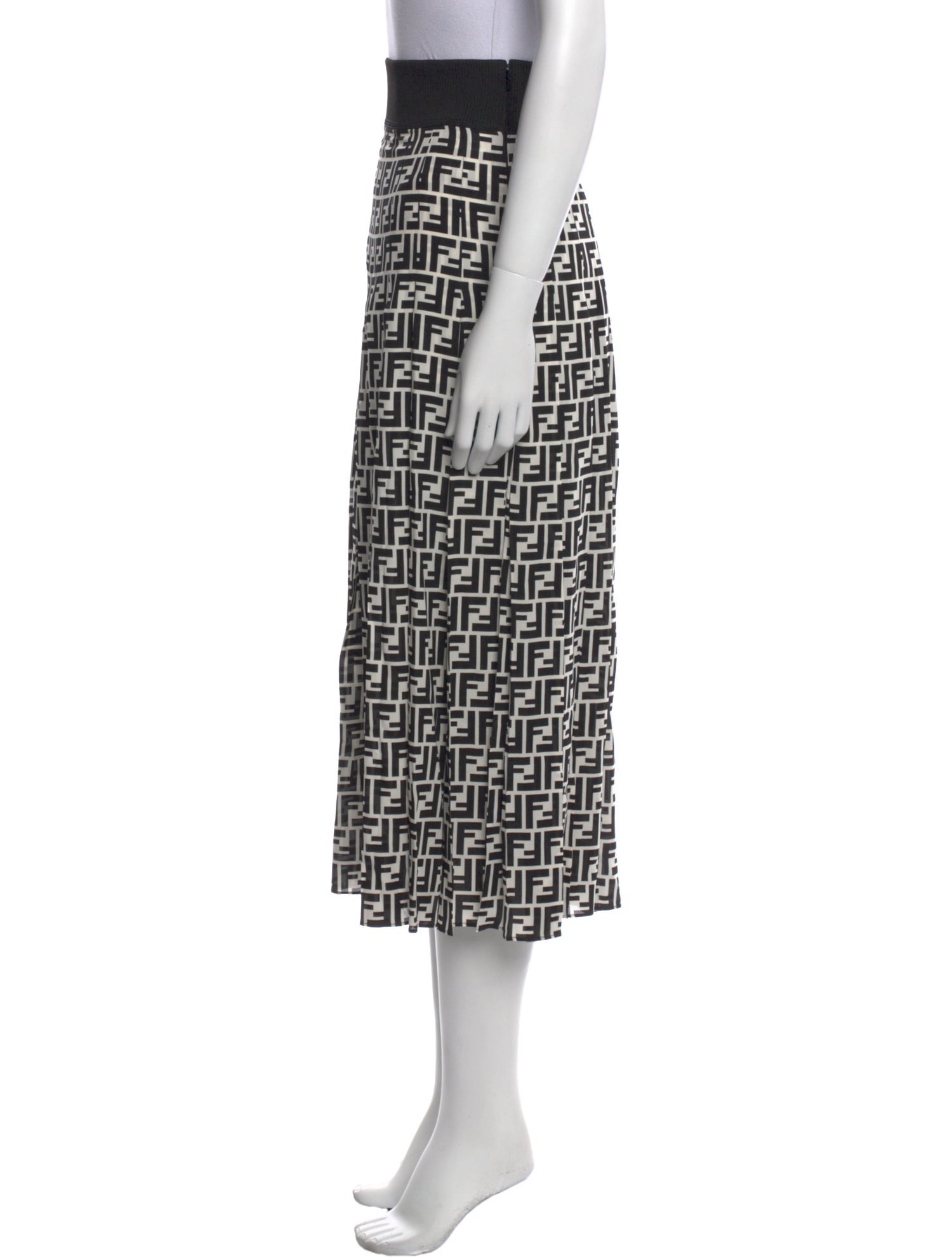 Fendi Silk Midi Length Skirt