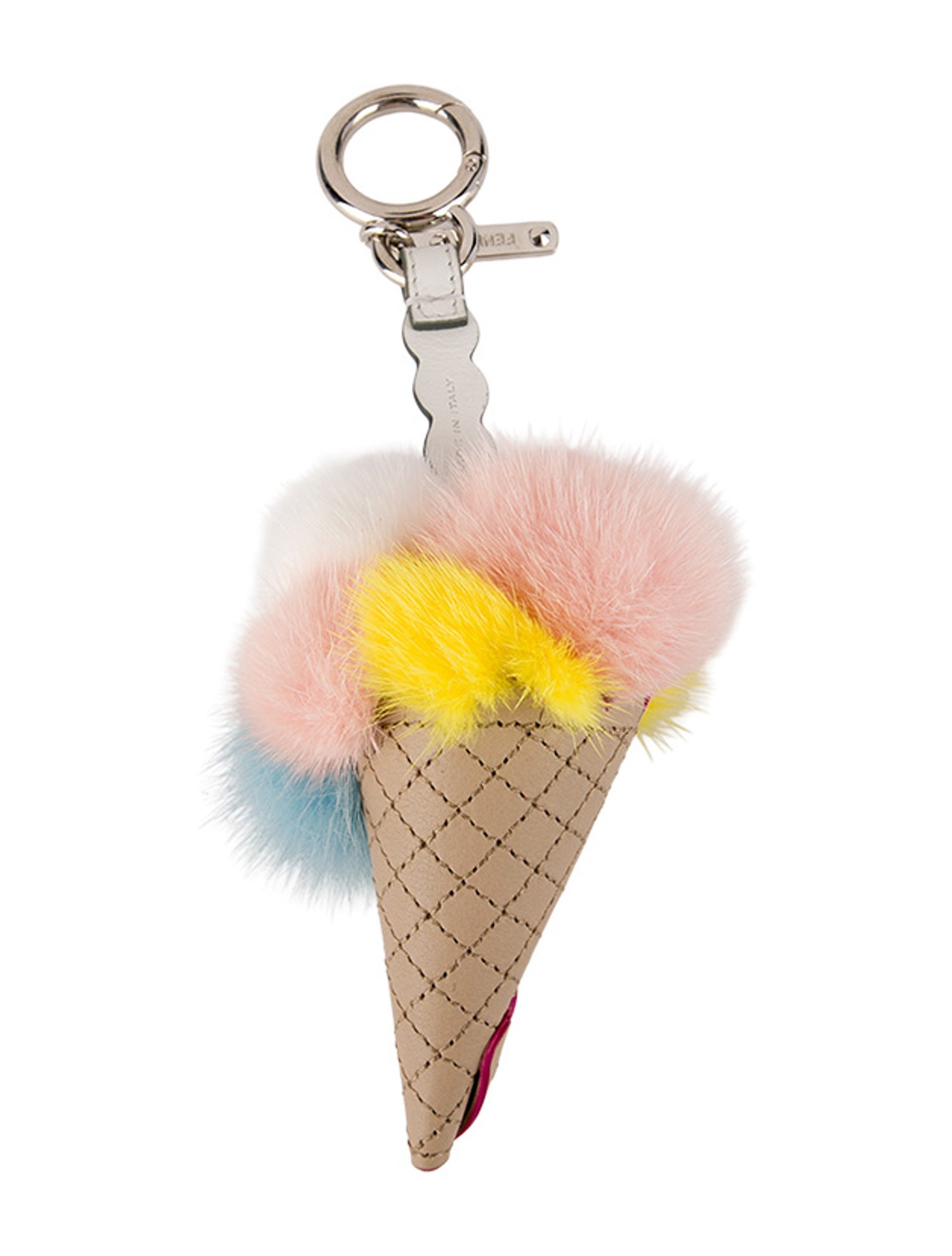 Fendi Mink Fur Ice Cream Cone Bag Charm