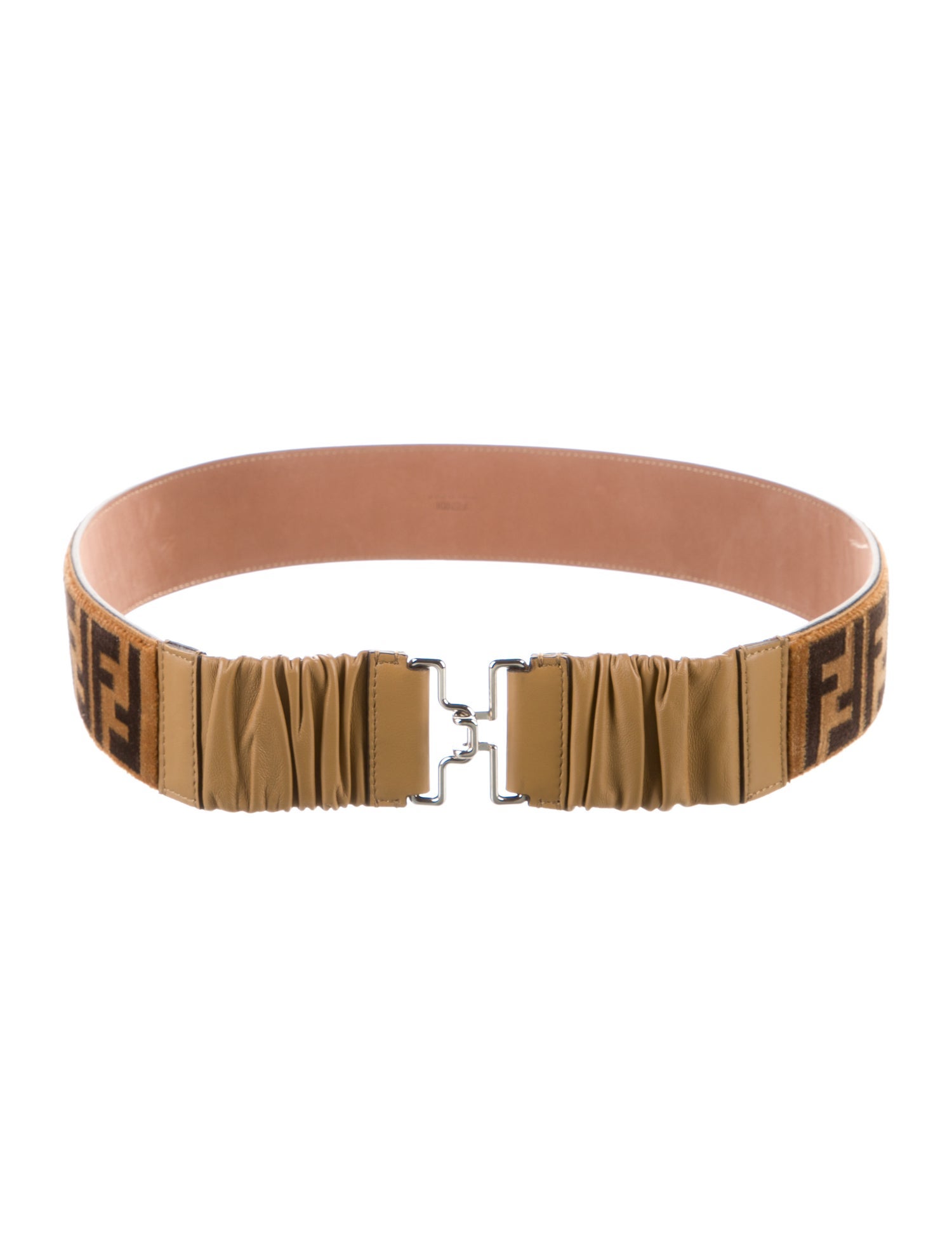 Fendi Zucca FF Logo Velvet Waist Belt