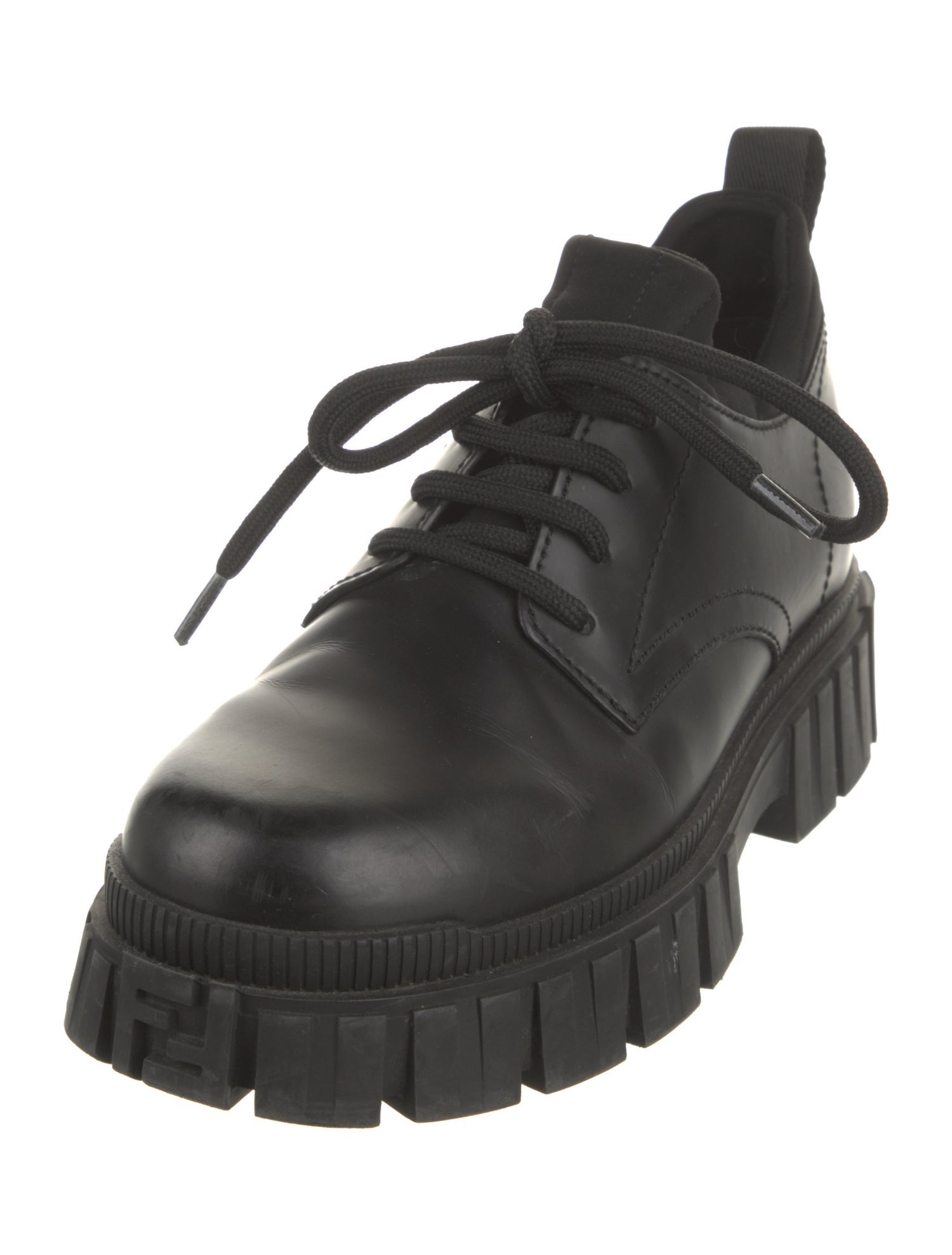 Fendi Zucca FF Logo Leather Rain Boots