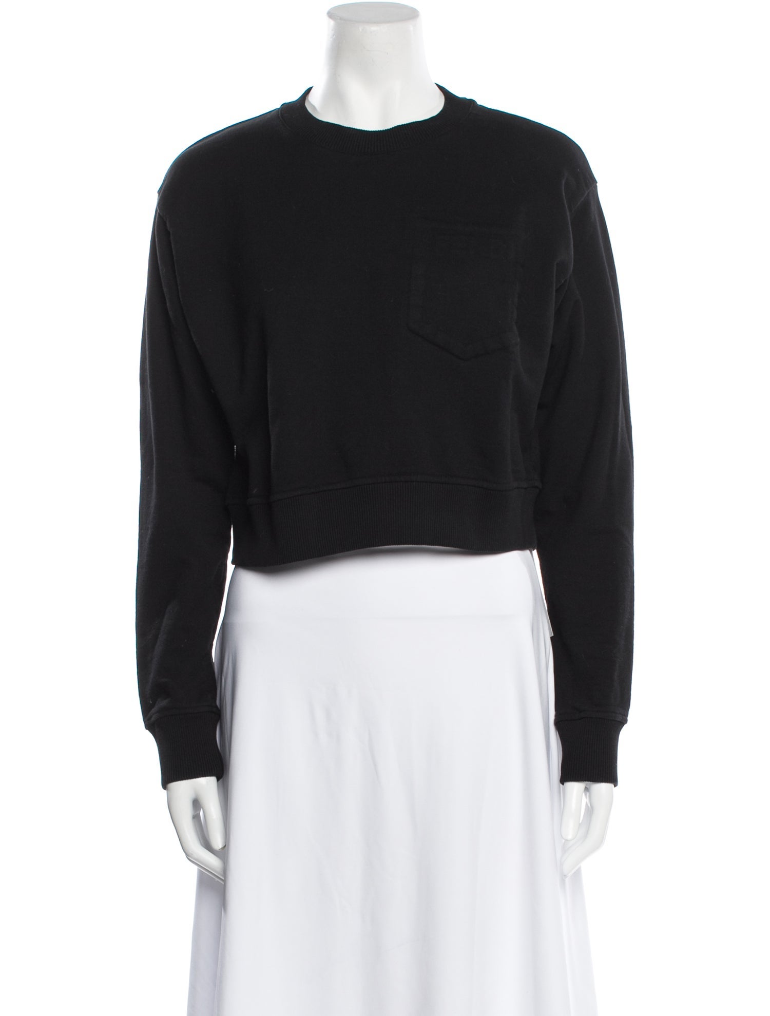 Fendi Crew Neck Long Sleeve Crop Top