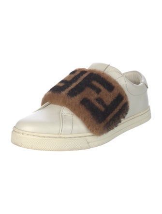 Fendi Zucca FF Logo Leather Sneakers