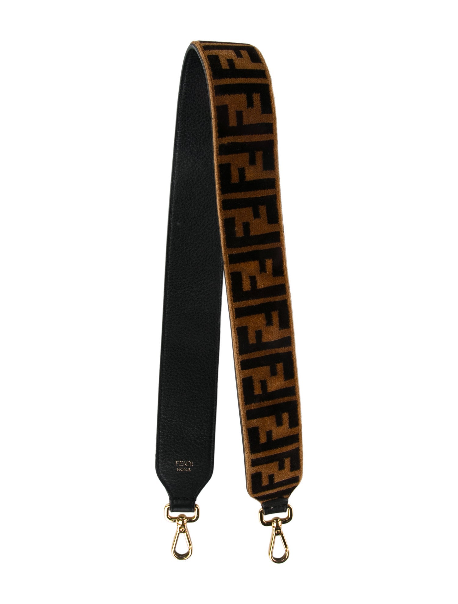 Fendi Velvet Logo Printed Bag Strap