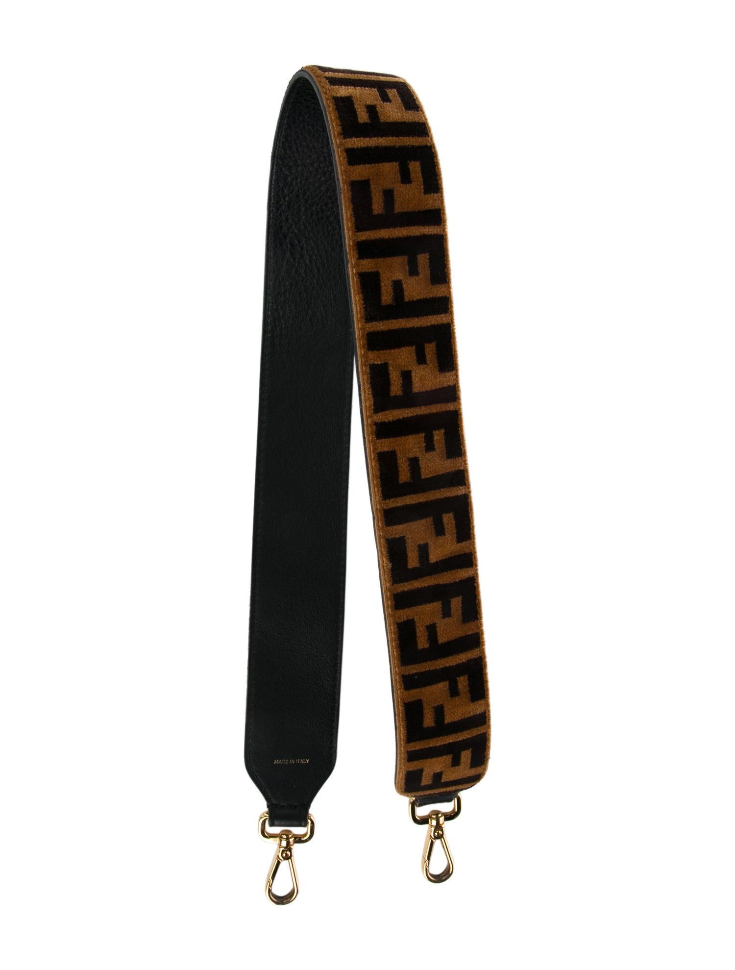 Fendi Velvet Logo Printed Bag Strap